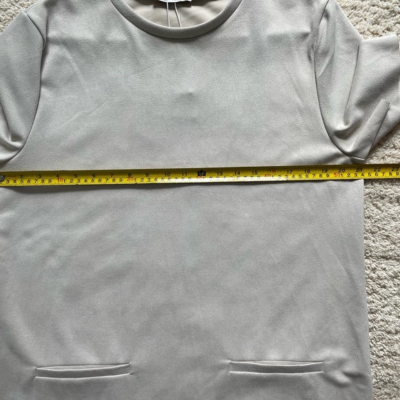 Zara Faux Vegan Suede Shift Mini Dress A Line Short Sleeves Size XL NWT - Picture 8 of 8